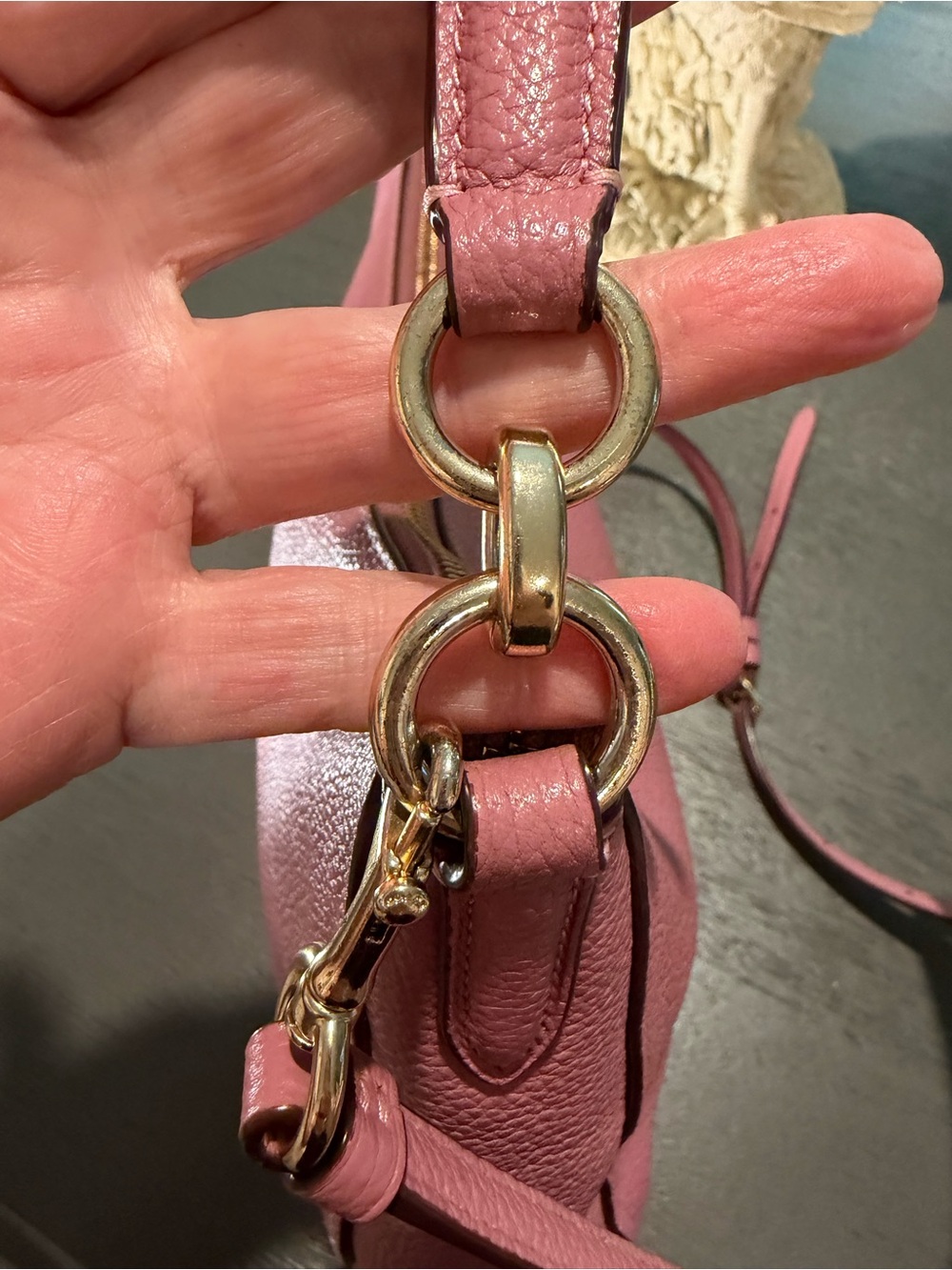 Coach Chelsea Pebbled Leather Shoulder Bag Shadow Pink D1892-56819 - Picture 12 of 16